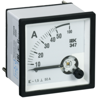 IEK Амперметр аналоговый Э47 50А класс точности 1,5 96х96мм - IPA20-6-0050-E IEK Амперметр аналоговый Э47 50А класс точности 1,5 96х96мм - IPA20-6-0050-E