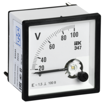IEK Вольтметр аналоговый Э47 100В класс точности 1,5 72х72мм - IPV10-6-0100-E IEK Вольтметр аналоговый Э47 100В класс точности 1,5 72х72мм - IPV10-6-0100-E