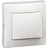 IEK KVARTA Выключатель 2-клавишный ВС10-2-0-КБ-44 10А IP44 белый