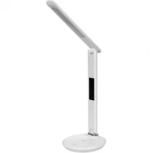 IEK LIGHTING Светильник светодиодный настольный 2011 7Вт на подставке QI-заряд USB-выход кожа белый