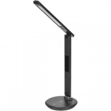 IEK LIGHTING Светильник светодиодный настольный 2011 7Вт на подставке QI-заряд USB-выход кожа черный