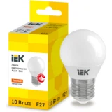 IEK Лампа светодиодная ALFA G45 шар 10Вт 230В 3000К E27