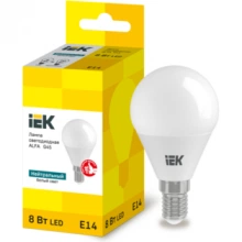 IEK Лампа светодиодная ALFA G45 шар 8Вт 230В 4000К E14