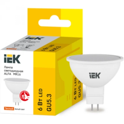 IEK Лампа светодиодная ALFA MR16 софит 6Вт 230В 3000К GU5,3
