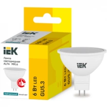 IEK Лампа светодиодная ALFA MR16 софит 6Вт 230В 4000К GU5,3