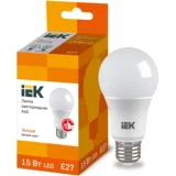 IEK Лампа светодиодная A60 шар 15Вт 230В 3000К E27