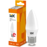 IEK Лампа светодиодная C35 свеча 7Вт 230В 3000К E27