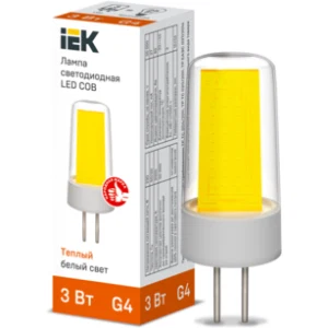 IEK Лампа светодиодная COB капсула 3Вт 230В 3000К керамика G4 - LLE-COB-3-230-30-G4 IEK Лампа светодиодная COB капсула 3Вт 230В 3000К керамика G4 - LLE-COB-3-230-30-G4