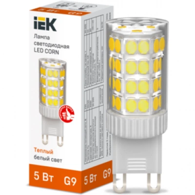 IEK Лампа светодиодная CORN капсула 5Вт 230В 3000К керамика G9 IEK Лампа светодиодная CORN капсула 5Вт 230В 3000К керамика G9
