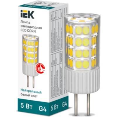 IEK Лампа светодиодная CORN капсула 5Вт 230В 4000К керамика G4