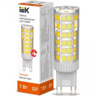 IEK Лампа светодиодная CORN капсула 7Вт 230В 3000К керамика G9 IEK Лампа светодиодная CORN капсула 7Вт 230В 3000К керамика G9