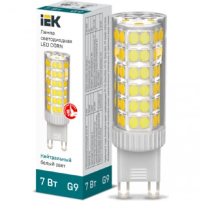 IEK Лампа светодиодная CORN капсула 7Вт 230В 4000К керамика G9 IEK Лампа светодиодная CORN капсула 7Вт 230В 4000К керамика G9