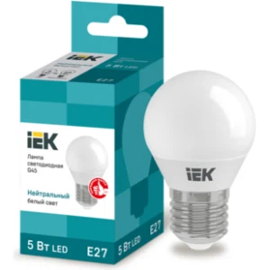 IEK Лампа светодиодная G45 шар 5Вт 230В 4000К E27 - LLE-G45-5-230-40-E27 IEK Лампа светодиодная G45 шар 5Вт 230В 4000К E27 - LLE-G45-5-230-40-E27