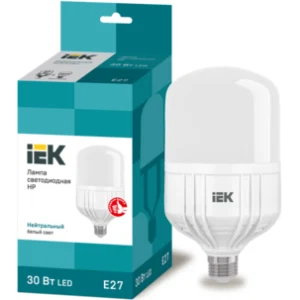 IEK Лампа светодиодная HP 30Вт 230В 4000К E27 - LLE-HP-30-230-40-E27 IEK Лампа светодиодная HP 30Вт 230В 4000К E27 - LLE-HP-30-230-40-E27