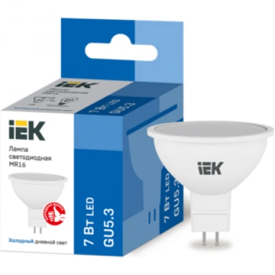 IEK Лампа светодиодная MR16 софит 7Вт 230В 6500К GU5.3
