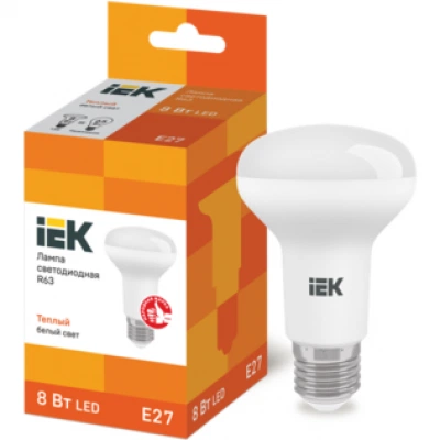 IEK Лампа светодиодная R63 рефлектор 8Вт 230В 3000К E27 IEK Лампа светодиодная R63 рефлектор 8Вт 230В 3000К E27