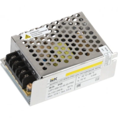 IEK Драйвер LED ИПСН-PRO 30Вт 12В блок-клеммы IP20 IEK Драйвер LED ИПСН-PRO 30Вт 12В блок-клеммы IP20