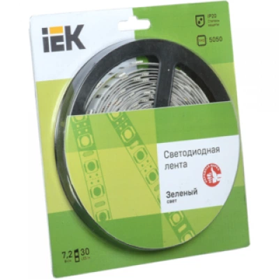IEK Лента светодиодная 5м блистер LSR-5050G30-7,2-IP20-12V IEK Лента светодиодная 5м блистер LSR-5050G30-7,2-IP20-12V