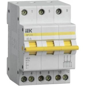 IEK Выключатель-разъединитель трехпозиционный ВРТ-63 3P 40А - MPR10-3-040 IEK Выключатель-разъединитель трехпозиционный ВРТ-63 3P 40А - MPR10-3-040