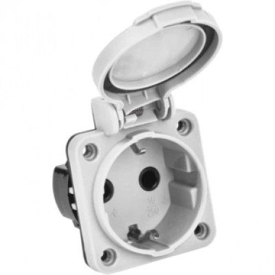 IEK MAGNUM Розетка панельная SCHUKO РП13-3 с крышкой IP54 серый IEK MAGNUM Розетка панельная SCHUKO РП13-3 с крышкой IP54 серый