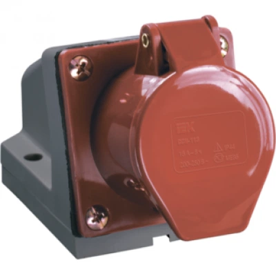 IEK Розетка стационарная ССИ-124 3Р+РЕ 32А 380В IP44