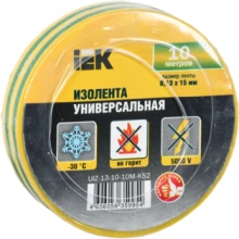 IEK Изолента 0,13х15мм желто-зеленая 10м