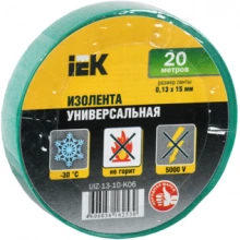 IEK Изолента 0,13х15мм зеленая 20м ИЭК
