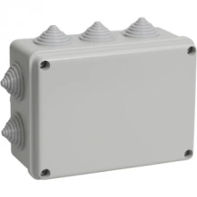 IEK Коробка распаячная КМ41241 для открытой проводки 150х110х70мм IP44 (RAL 7035, 10 гермовводов)