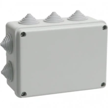 IEK Коробка распаячная КМ41242 для открытой проводки 150х110х70мм IP55 (RAL 7035, 10 гермовводов)