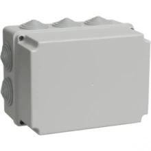IEK Коробка распаячная КМ41246 для открытой проводки 190х140х120мм IP55 (RAL 7035, 10 гермовводов)