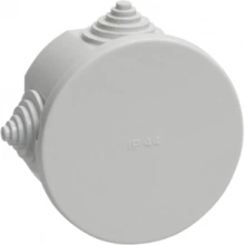 IEK Коробка распаячная КМ41237 для открытой проводки d75х40мм IP44 (RAL 7035, 4 гермоввода)
