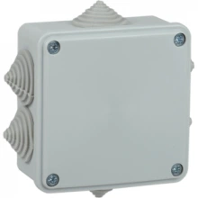 IEK Коробка распаячная КМ для открытой проводки 100х100х45мм IP44 6 вводов (RAL 7035)