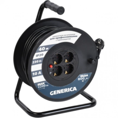 IEK Катушка УК40 с термозащитой 4 места 2P+PE/40м 3х1,0мм2 GENERICA IEK Катушка УК40 с термозащитой 4 места 2P+PE/40м 3х1,0мм2 GENERICA