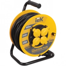 IEK Катушка УК40 с термозащитой 4 места 2P+PE/40м 3х1,5мм2 IP44 INDUSTRIAL PLUS