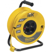 IEK Катушка УК40 с термозащитой 4 места 2P+PE/40м 3х1,5мм2 INDUSTRIAL