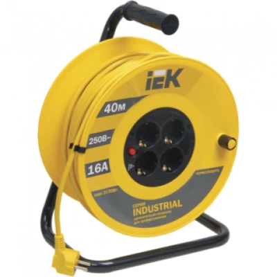 IEK Катушка УК40 с термозащитой 4 места 2P+PE/40м 3х1,5мм2 INDUSTRIAL IEK Катушка УК40 с термозащитой 4 места 2P+PE/40м 3х1,5мм2 INDUSTRIAL