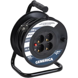 IEK Катушка УК20 с термозащитой 4 места 2P+PE/20м 3х1,5мм2 GENERICA - WKP20-16-04-20-G IEK Катушка УК20 с термозащитой 4 места 2P+PE/20м 3х1,5мм2 GENERICA - WKP20-16-04-20-G