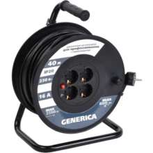 IEK Катушка УК40 с термозащитой 4 места 2P+PE/40м 3х1,5мм2 GENERICA