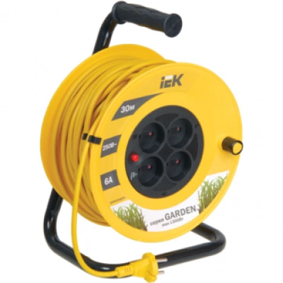 IEK Катушка УК30 с термозащитой 4 места 2P/30м 2х0,75мм2 GARDEN IEK Катушка УК30 с термозащитой 4 места 2P/30м 2х0,75мм2 GARDEN