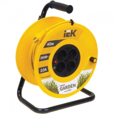 IEK Катушка УК40 с термозащитой 4 места 2P/40м 2х1,0мм2 GARDEN IEK Катушка УК40 с термозащитой 4 места 2P/40м 2х1,0мм2 GARDEN