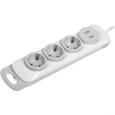 IEK Удлинитель У03В 3 места 2P+PE/1,5м 3х1мм2 16А/250В USBх2 MODERN