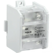 IEK Блок распределительный проходной РБДп-95 232/100А на DIN-рейку (1х95-4х16мм2)